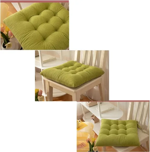 Miniatura 3 de Cojines cuadrados antideslizantes de felpa gruesa para asiento de silla de oficina, cojín de asiento de silla de oficina, suave tatami reversible