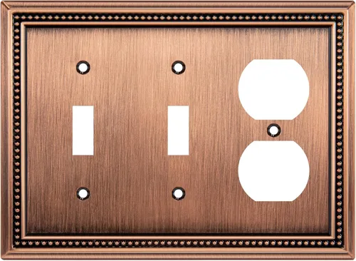 Miniatura 111 de Henne Bery Sunken Pearls - Placa de pared decorativa resistente para interruptor, cubierta para tomacorrientes (doble dúplex, níquel satinado)