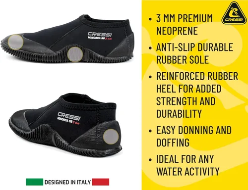 Miniatura 3 de Cressi Botas antideslizantes de neopreno para adultos con suela para deportes acuáticos: buceo, esnórquel, rafting, windsurf, fabricación italiana