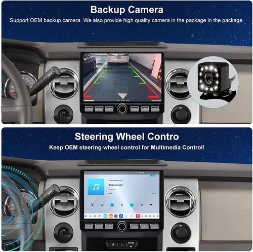 Miniatura 5 de Radio 4G LTE QLED para Ford F150 2009-2012 actualización, pantalla táctil de CPU estéreo de 8 núcleos, CarPlay inalámbrico y Android Auto