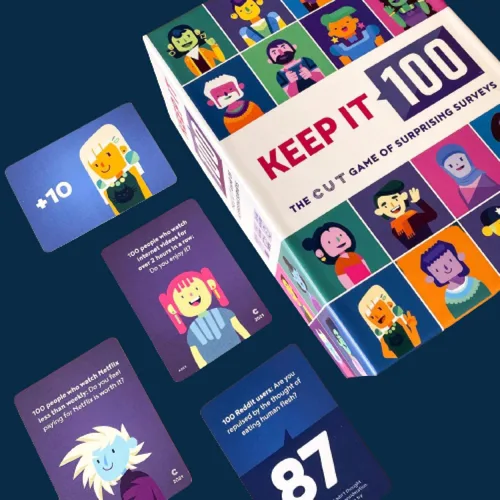 Miniatura 6 de Keep It 100: The Card Game by Cut Encuestas sorprendentes y adivinanzas intuitivas Juego de cartas para familiares, amigos, fiestas y noche
