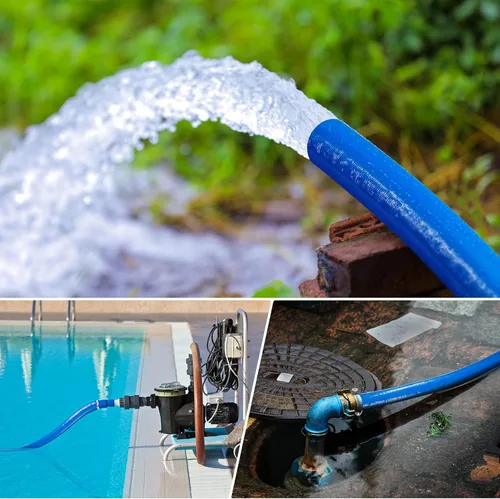 Miniatura 6 de Jin&Bao Manguera de retrolavado de piscina de 2 pulgadas x 25 pies, manguera de descarga plana reforzada resistente, manguera de drenaje resistente