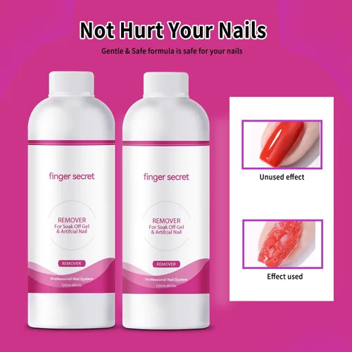 Miniatura 6 de Kit removedor de esmalte de uñas de gel de acetona de 4 onzas líquidas de capacidad, removedor de pegamento profesional de uñas rápida y fácilmente