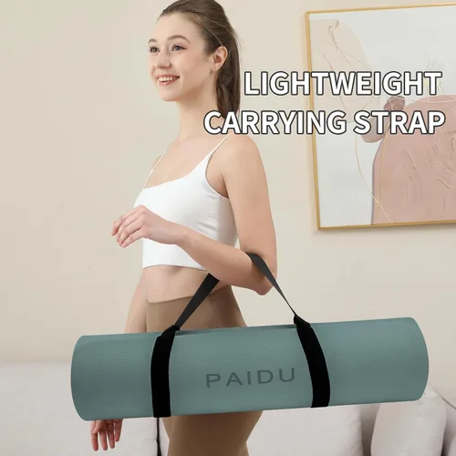 Miniatura 5 de PAIDU Yoga Mat Non Slip Anti-tear,extra thick-2/5 inch（10MM）High Resiliency Professional POE Yoga Mats for Women Men Kids,72"x24"inch,Workout, Yoga