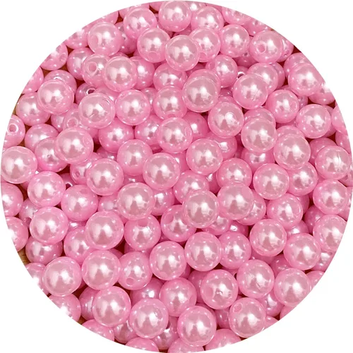 Miniatura 33 de 400 cuentas de perlas de satén de 0.315 pulgadas (0.315 in) redondas sueltas de plástico para hacer joyas, aretes, pulseras, collares, llaveros