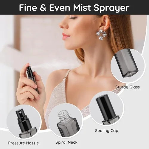 Miniatura 2 de Segbeauty Botellas de Perfume de Viaje Recargables, Contenedores de Perfume de Vidrio de 10ML con Rociador con Embudo y Pipeta, 5PCS 10PCS Mixto