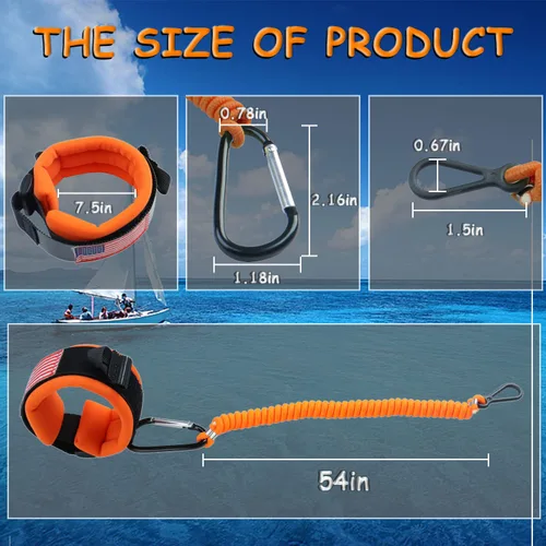 Miniatura 2 de 8M0092850 - Cordón para interruptor de muerte de barco, correa de muñeca y llavero de flotador de repuesto para barco fuera de borda Mercruiser