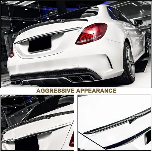 Miniatura 3 de Alerón de maletero de fibra de carbono C300 para Mercedes Benz 2015-2021 Clase C W205 Sedan Tapa trasera de arranque Highkick Wing Lip Factory Outlet