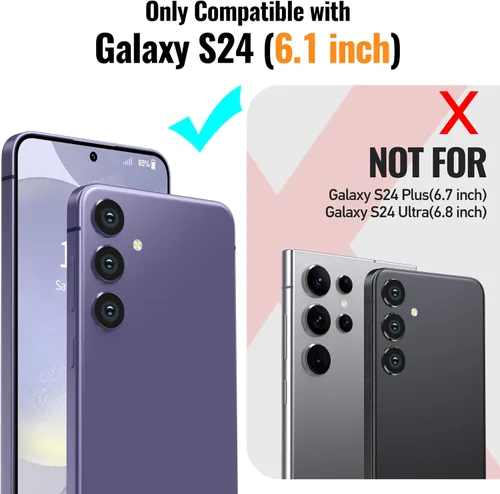 Miniatura 7 de Oterkin Funda transparente para Samsung Galaxy S24, tecnología antiamarilleo 20X, funda para teléfono S24 con 4 bolsas de aire integradas