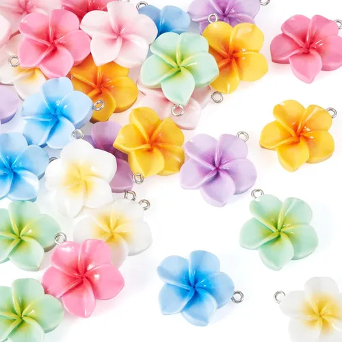 Miniatura 8 de Dijes de girasol de resina para hacer joyas, coloridos colgantes de flores de margaritas de verano, cuentas de girasol, adornos para pulseras, Flor
