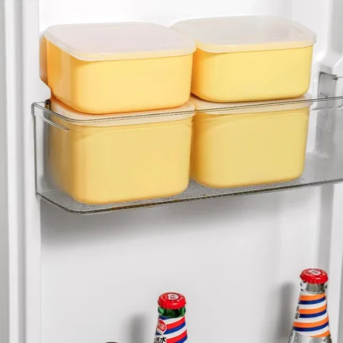 Miniatura 6 de Recipiente de queso en rodajas para refrigerador, recipientes de almacenamiento de queso de plástico con tapas, bloque de mantequilla, recipiente