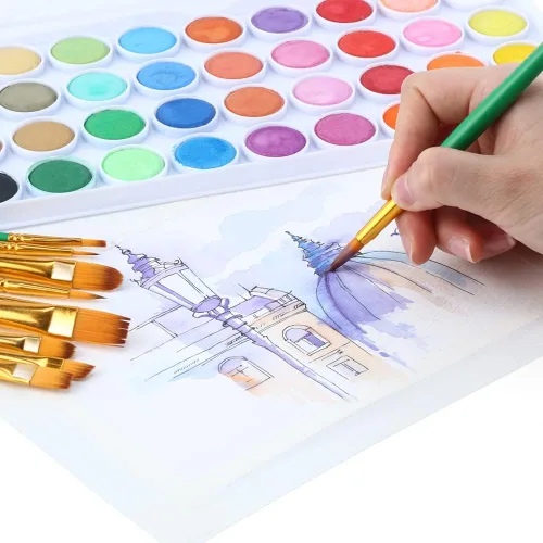Miniatura 6 de Transon Juego de 20 pinceles para pintar para acrílico, acuarela, gouache, pasatiempo, manualidades, pintura de rocas y cara Verde