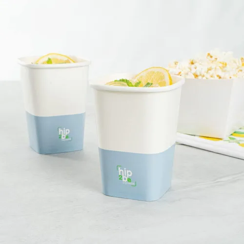 Miniatura 3 de Restaurantware Hip 2 Be Square - Tazas de café de papel de 12 onzas, 25 tazas de café reutilizables a prueba de fugas, tapas se venden por separado