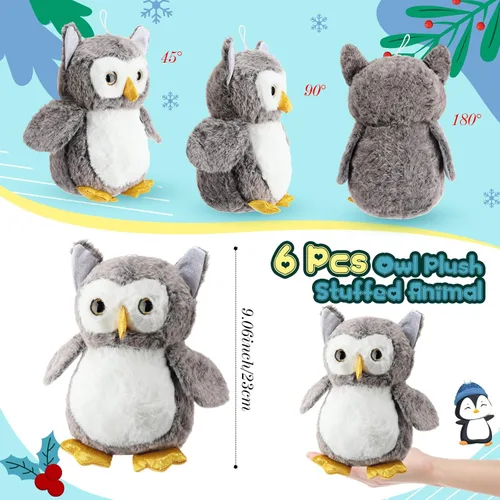 Miniatura 2 de Jenaai 6 piezas de animales de peluche de búho para bebés, juguete de peluche suave, búho relleno, recuerdos de fiesta de mago para niños pequeños