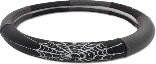 Miniatura 5 de Elektroplate Metalhead Spider - Funda para volante de alta calidad, tamaño pequeño, se adapta a automóviles con diámetro de 13.9 a 14.6 pulgadas