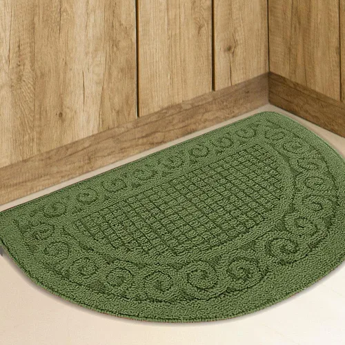 Miniatura 8 de Alfombras Rojas de Cocina para Piso de 2 Piezas 18"X30", Antideslizantes Lavables, Alfombra de Cocina Absorbente de Pie, Alfombra de Medio Círculo