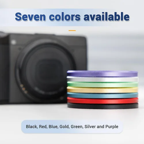 Miniatura 6 de JJC Tapa de anillo de decoración de lente de metal para Ricoh GR III GR III HDF GR3 GR3 HDF Accesorios Reemplaza Ricoh GN-1 Ring Cap - Negro