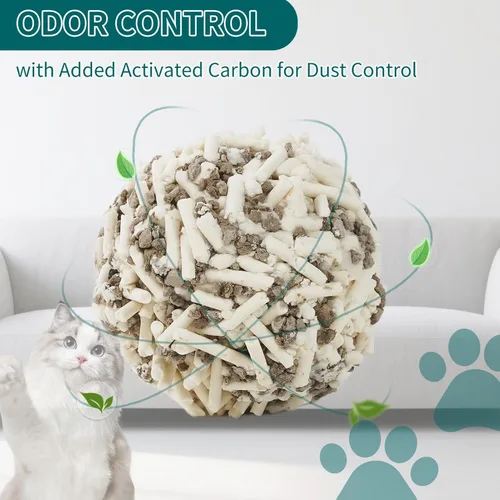 Miniatura 6 de Arena para gatos a base de plantas, control de olores, arena para gatos de tofu de aglutinación rápida, 12 libras, control de polvo de bajo