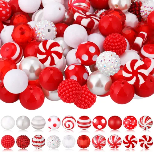 Miniatura 6 de Poen 100 cuentas de goma de mascar de diamantes de imitación de Halloween de 0.78 pulgadas para bolígrafos, resina de cristal a granel, cuentas