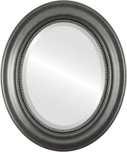 Miniatura 31 de OVALCREST Espejo de pared ovalado biselado para decoración del hogar, estilo patrimonial, espray plateado, dimensiones exteriores de 25 x 29 pulgadas