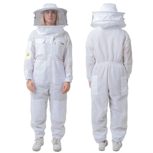 Miniatura 6 de Traje de apicultura ventilado malla de aire con esgrima y sombrero de ala redonda (extra grande)