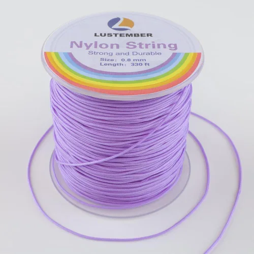 Miniatura 18 de 0.8mm de cuerda de nailon, cuerda fuerte para pulseras, cordón de nailon duradero para fabricación de joyas, pulseras, ensartado de cuentas