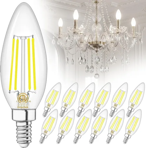 Miniatura 17 de winshine E12 Candelabra LED Bulbs Dimmable 2700K Warm White 60W Equivalent, Energy Efficient 4W, Type B Light Bulb for Chandelier, C35 Ceiling Fan