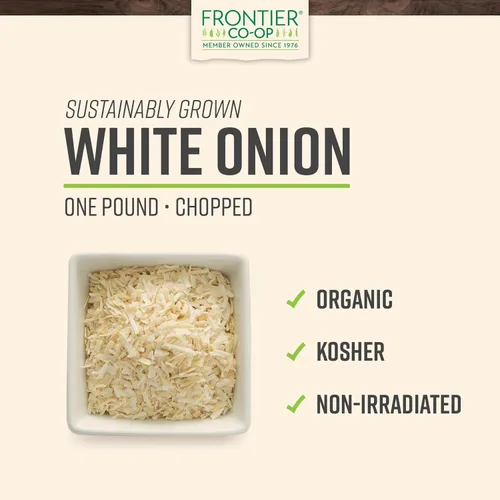 Miniatura 2 de Frontier Productos naturales, bolsa de cebolla blanca picada, producto orgánico certificado, bolsa de 16 oz