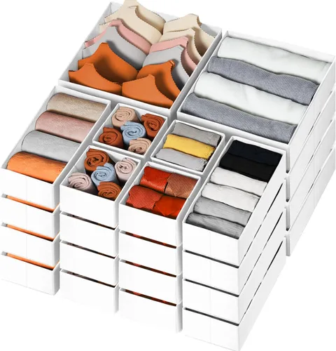 Miniatura 9 de Criusia Organizador de Cajones para Ropa Paquete de 12 - Organizadores de Closet Inodoros y Almacenamiento para Calcetines Ropa Interior Sostén