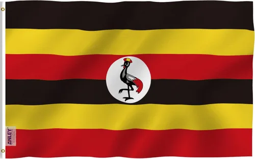 ANLEY Fly Breeze - Bandera de Uganda de 3 x 5 pies, color vivo y a prueba de decoloración, cabecera de lona y doble costura, banderas de la