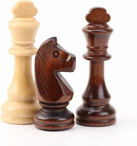Miniatura 7 de LuckyWish Piezas grandes de ajedrez de madera, rey de 4.3 pulgadas, solo piezas de ajedrez, sin tablero (rey de 4.3 pulgadas)