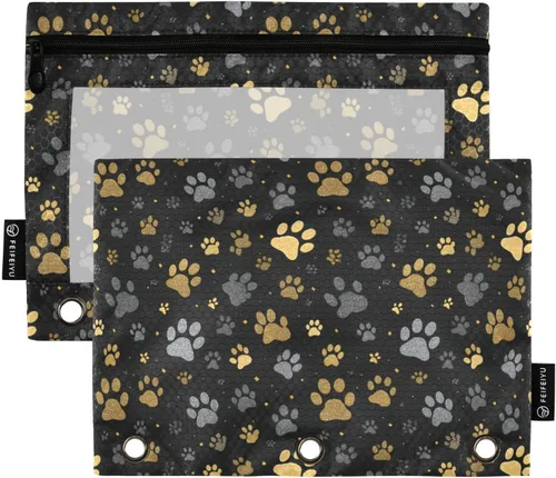 Miniatura 32 de SHJI Bolsas para carpetas, bolsa de lápices de mármol rosa y azul para carpeta de 3 anillas, paquete de 2 bolsas transparentes con cremallera