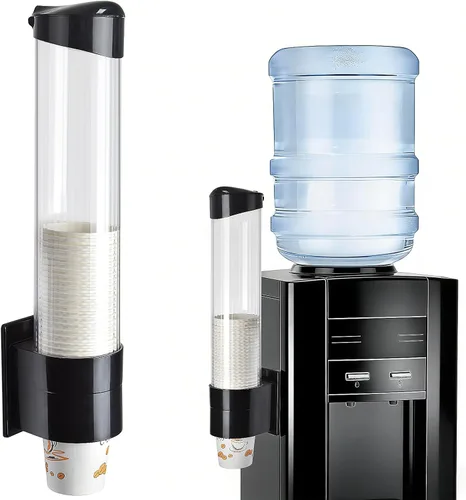 LBTING Dispensador de vasos, enfriador de agua, soporte para tazas de 5 a 7 onzas, cono o fondo plano, montaje en pared de placa de pasta o
