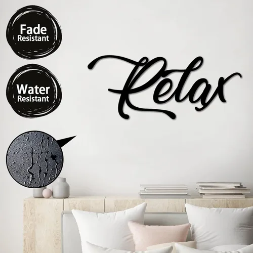 Miniatura 4 de Letrero decorativo de pared con diseño de esculturas de corte relajado, arte de palabras 3D, decoración de pared de metal, decoración colgante