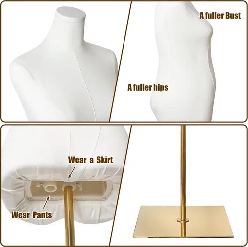 Miniatura 4 de maniquí femenino con forma de torso de talla grande para mujer, formas de vestido para costura, maniquí de cuerpo con alta estabilidad, soporte