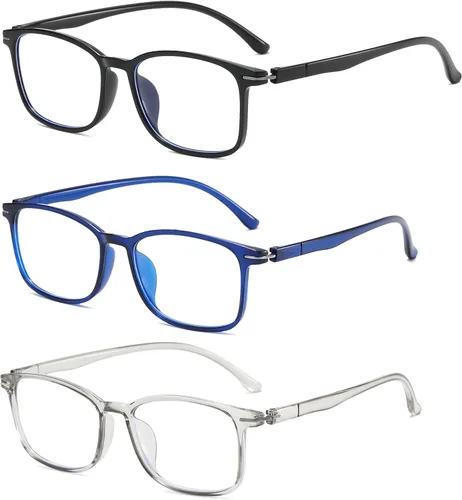 Miniatura 3 de Gafas de lectura para hombres/mujeres, 3 pares de anteojos, lectores de luz azul, anteojos de computadora, lectores de computadora