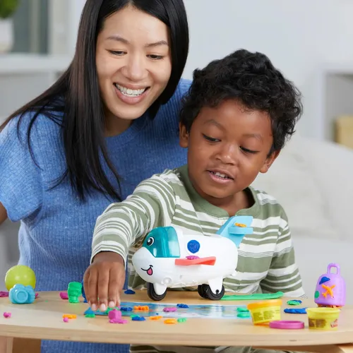 Miniatura 8 de Play-Doh Airplane Explorer - Juego de iniciación, juguetes preescolares para niñas y niños de 3 años y más con Jet, tapete de juego de mapa
