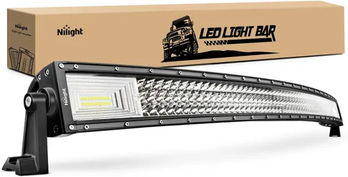 Miniatura 12 de Nilight Barra de luz LED de 50 pulgadas, 384 chips LED, haz amarillo, curvada, triple fila, luz antiniebla, combo spot flood, luces LED