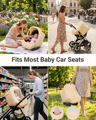 Miniatura 7 de Metplus Toldo 2 en 1 para Asiento de Automóvil de Bebé, Parasol de Privacidad Multiuso, Protege la Seguridad del Bebé con Estilo, Fundas