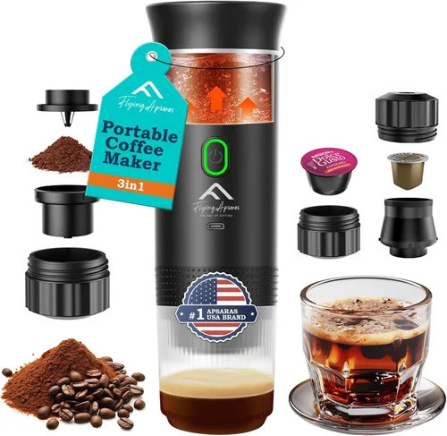Miniatura 7 de APSARAS USA Cafetera Portátil de Café, Cafetera de Espresso Portátil, Mini Máquina de Espresso de 20 bar, Cafetera Eléctrica de Espresso 3 en 1