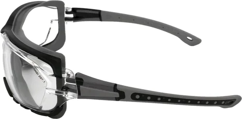 Miniatura 3 de Birdz Gafas de sol acolchadas de seguridad para motocicleta, color gris con lente transparente