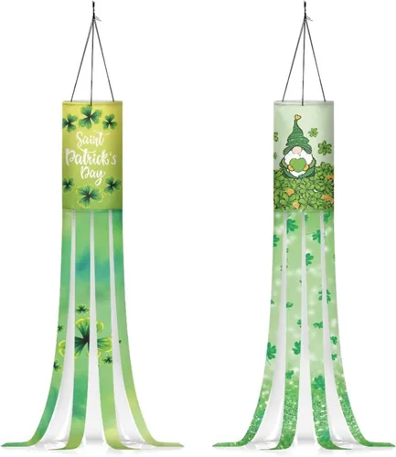 Miniatura 26 de Binienty 4th of July Winsock Patriotic Outdoor Decor Wind Socks Hanging Flag Welcome Home Decoration Party Yard Hanging Windsock, 2 Pcs Set Decor