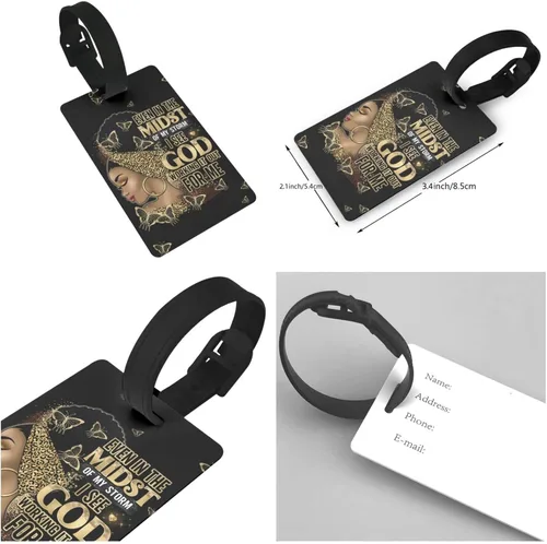 Miniatura 7 de Hepmant Protector de maleta de viaje para mujer afroamericana, elástica, lavable, funda de equipaje con cremallera oculta adecuada para 18-32