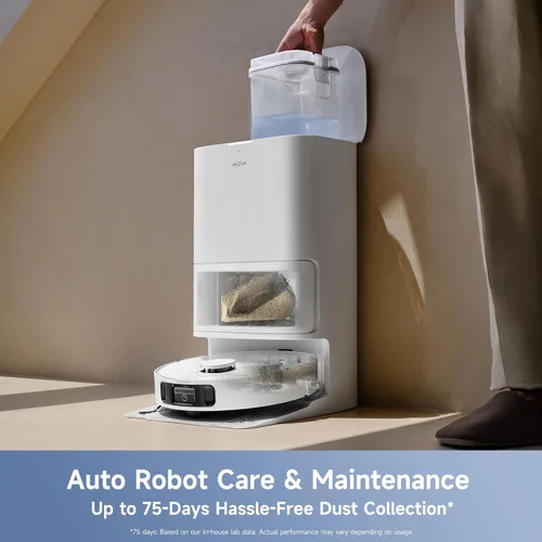 Miniatura 6 de Mova E40 Ultra Robot Aspiradora y Trapeadora, Succión de 19,000Pa, Trapeador Extensible y Elevable, Estación Todo en Uno, Vaciado Automático, Lavado