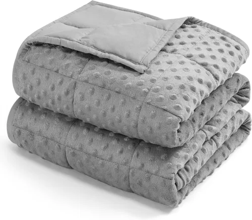 Miniatura 22 de Kivik Manta con peso de 3 libras, manta pesada de puntos Minky suave refrescante para una mejor relajación y sueño, lavable a máquina, 36 x 48 Gris
