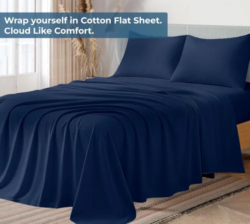 Miniatura 138 de Royale Linens Sábana encimera de tamaño individual XL 100% Algodón Orgánico – Super suave – Sábanas superiores de percal – Sábana encimera