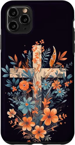 Miniatura 13 de Boho Floral Christian Cross Jesus God Wild Flower Women Case for iPhone 16