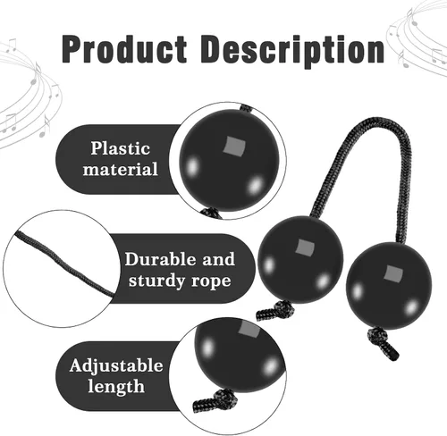 Miniatura 3 de EASTROCK Ritmos africanos Aslatua Shakers Kashaka Instrumentos de percusión musical Kashaka Instrumento para adultos principiantes (negro)