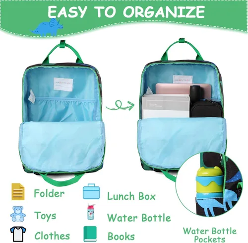 Miniatura 4 de VASCHY Mochilas de dinosaurio para niños, mochila preescolar ligera para niños pequeños