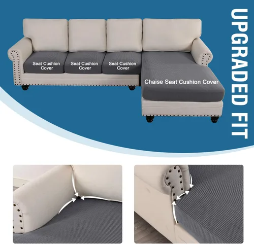 Miniatura 4 de H.VERSAILTEX Fundas para Sofá Seccional de 4 Piezas, Fundas de Cojines de Asiento de Sofá en Forma de L, Fundas de Cojines Separadas para Sofá